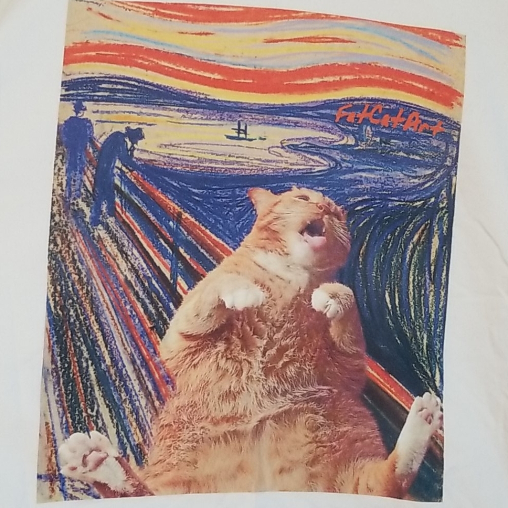 *3 FOR $15* FatCatArt Scream Parody Painting Shirt
